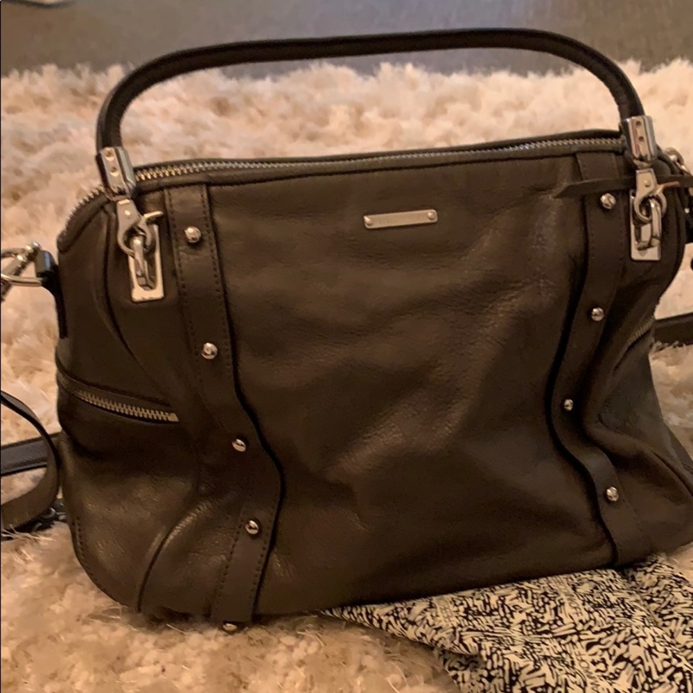 EUC Rebecca Minkoff Dark Grey Leather Cross Body